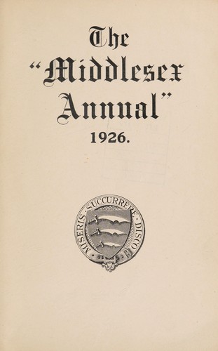 Cover for The "Middlesex annual"