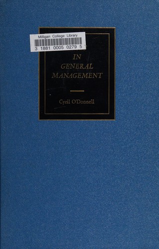 Cover for Cases in general management.