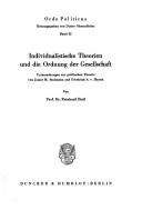 Cover for Individualistische Theorien und die Ordnung der Gesellschaft