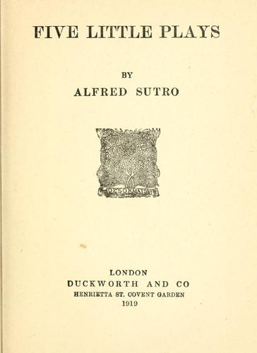 Cover for Five little plays.