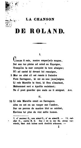 Cover for La Chanson de Roland