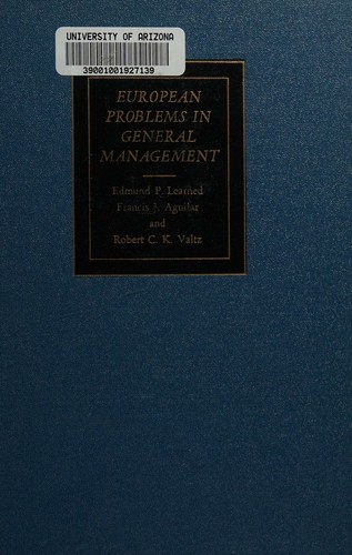 Cover for European problems in general management