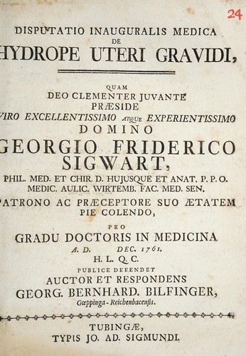 Cover for Disputatio inauguralis medica de hydrope uteri gravidi ...