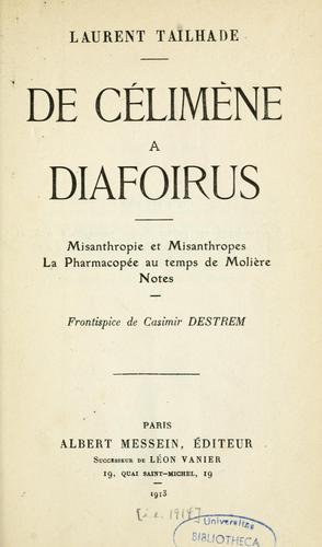 Cover for De Célimène à Diafoirus