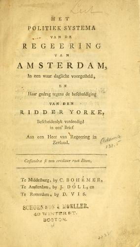 Cover for Het politiek systema van de regeering van Amsterdam