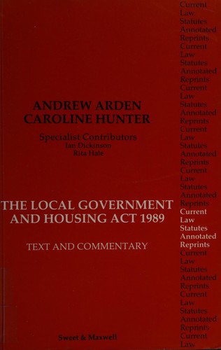 Cover for Local Government and Housing Act, 1989 (Current Law Statutes Annotated Reprints)