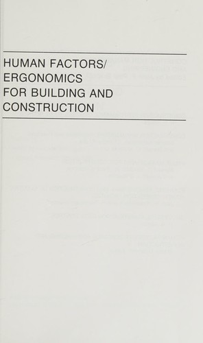Cover for Human factors/ergonomics for building and construction