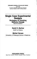 Cover for Single case experimental designs
