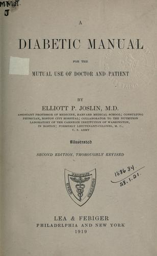Cover for diabetic manual for the mutual use of doctor and patient.