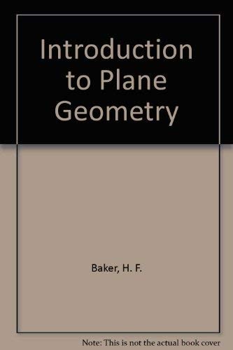 Cover for An introduction to plane geometry