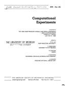 Cover for Computational experiments