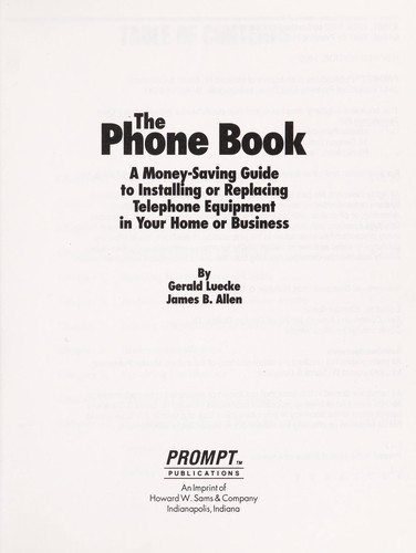 Cover for Phone Book Money Saving Guide to Installing or Replacing Telephone Equipment in Your Home or Business