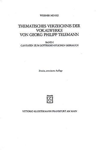 Cover for Thematisches Verzeichnis der Vokalwerke von Georg Philipp Telemann