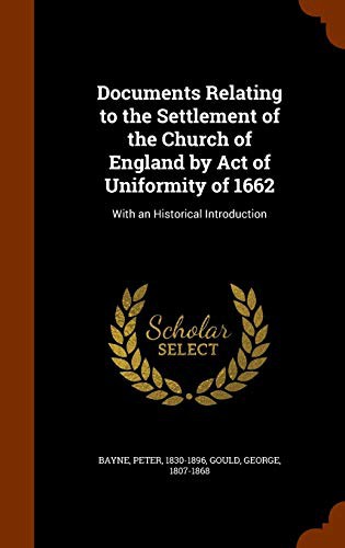 Cover for Documents Relating to the Settlement of the Church of England by Act of Uniformity of 1662