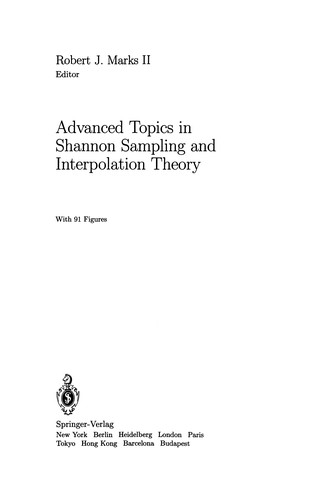 Cover for Advanced Topics in Shannon Sampling and Interpolation Theory