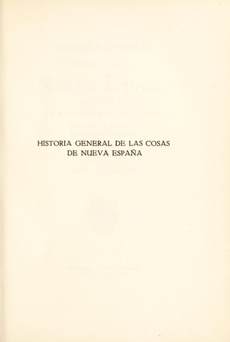 Cover for Historia general de las cosas de Nueva España