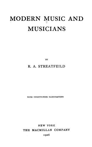 Cover for Modern music and musicians