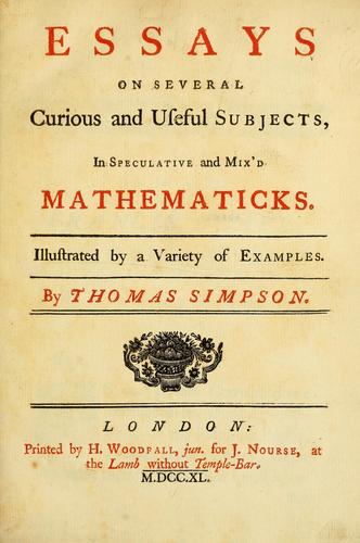 Cover for Essays on several curious and useful subjects, in speculative and mix'd mathematicks