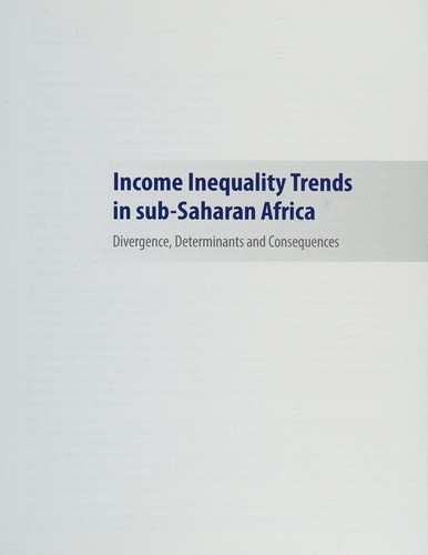 Cover for Income Inequality Trends in Sub-Saharan Africa