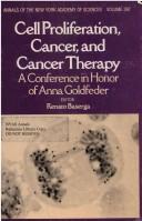 Cover for Cell proliferation, cancer, and cancer therapy