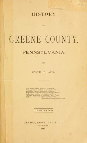 Cover for History of Greene County, Pennsylvania