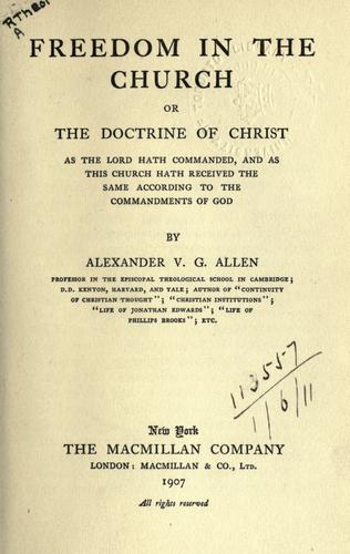 Cover for Freedom in the Church