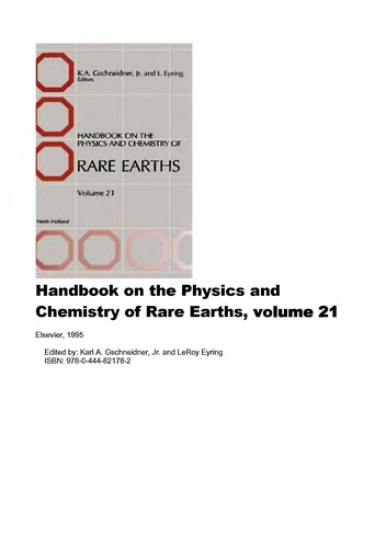 Cover for Handbook on the physics and chemistry of rare earths