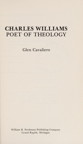 Cover for Charles Williams, poet of theology