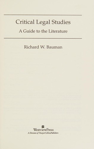 Cover for Critical legal studies