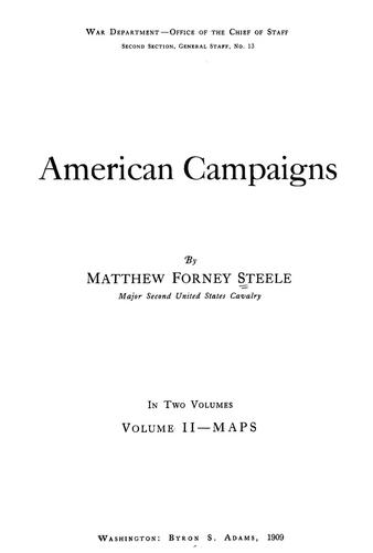 Cover for American campaigns