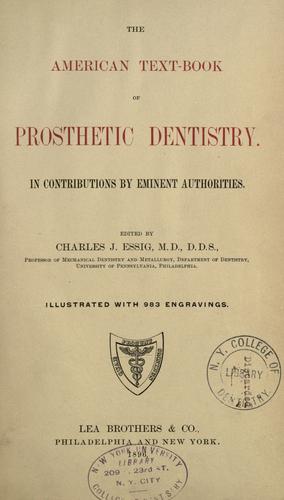 Cover for The American text-book of prosthetic dentistry
