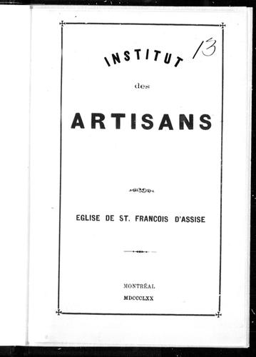 Cover for Eglise de St. François d'Assise