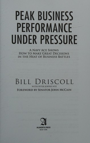 Cover for Peak business performance under pressure