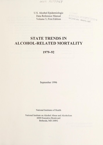 Cover for State trends in alcohol-related mortality, 1979-92