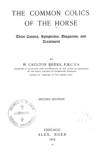 Cover for The common colics of the horse