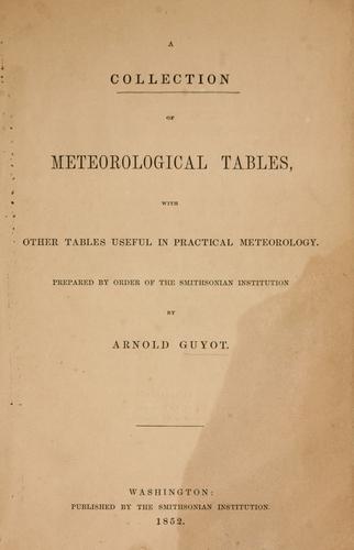 Cover for A collection of meteorological tables with other tables useful in practical meteorology
