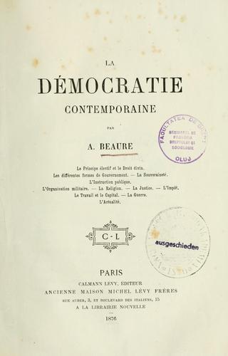 Cover for La démocratie contemporaine