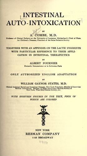 Cover for Intestinal auto-intoxication
