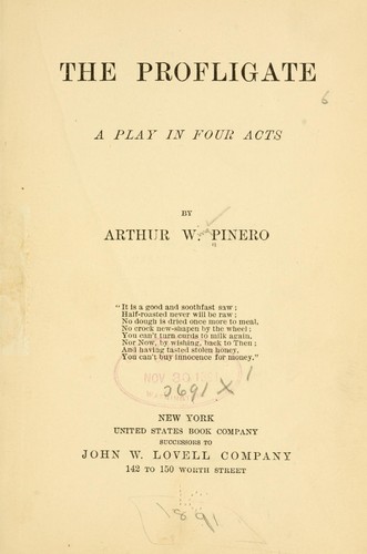 Cover for The profligate