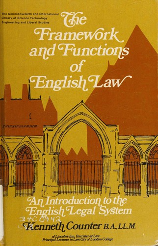 Cover for The framework and functions of English law