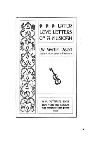 Cover for Later love letters of a musician