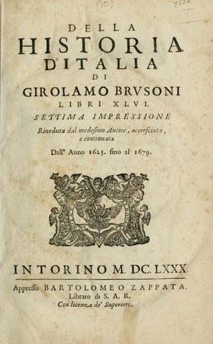 Cover for Della historia d'Italia