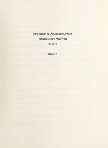 Cover for Introduction to law and development