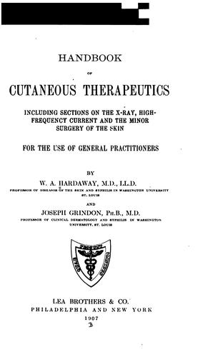 Cover for Handbook of cutaneous therapeutics