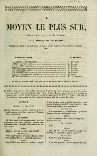 Cover for Le moyen le plus sûr