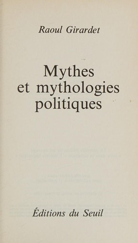 Cover for Mythes et mythologies politiques
