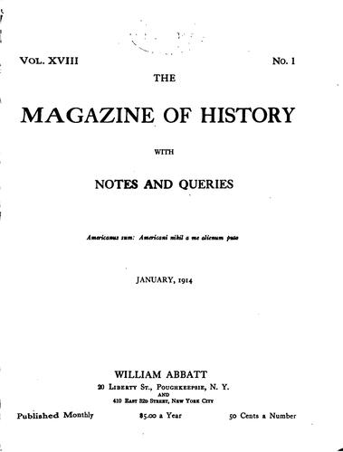 Cover for The Magazine of history with notes and queries