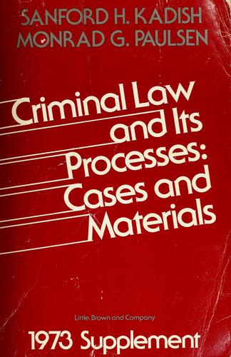 Cover for Criminal law and its processes