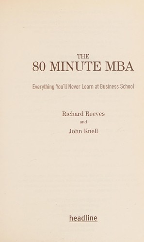 Cover for 80 Minute MBA