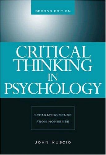 Cover for Critical thinking in psychology